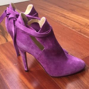 Suede magenta Jimmy Choo booties